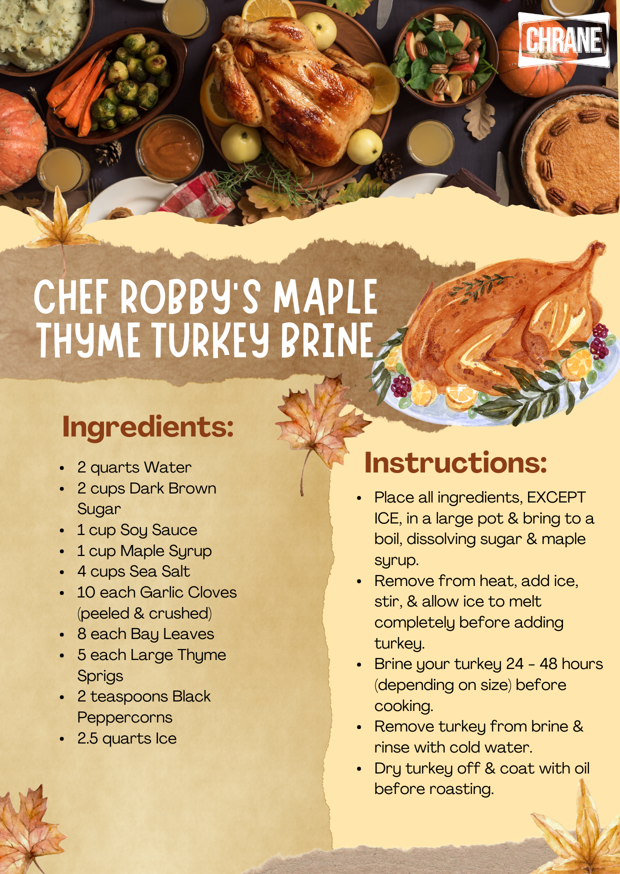 Chef Robbys Maple Thyme Turkey Brine